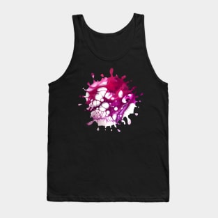 Pink/Maroon Acrylic Pour Painting Tank Top